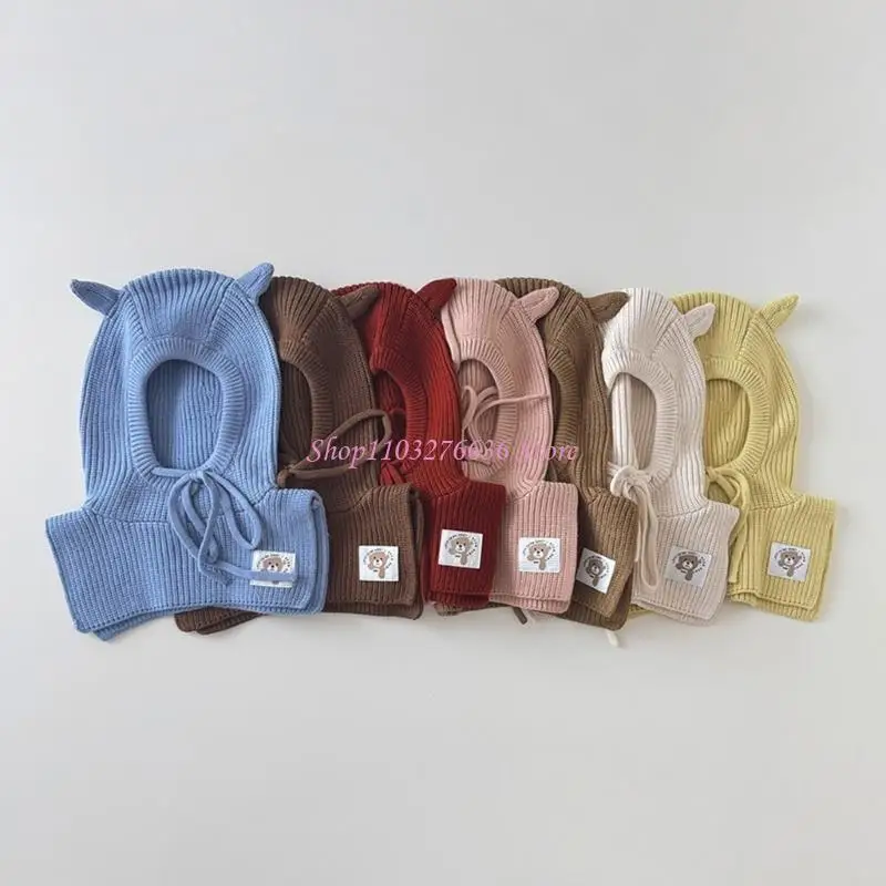 R6FD Gorro cálido entrelazado con orejeras modificable cuello tostador para niños tareas invierno aire libre 48 52 - imagen 3