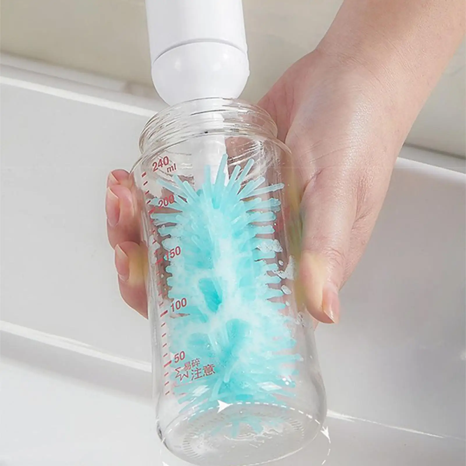 Limpiador de cepillo de botella eléctrico, cepillo eléctrico, Kit de limpieza de botellas de viaje, Kit de herramientas reemplazable, suministros de limpieza para mujeres, mamá, hogar - imagen 5