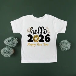 Hello 2026 Camiseta infantil con motivo Feliz Año Nuevo