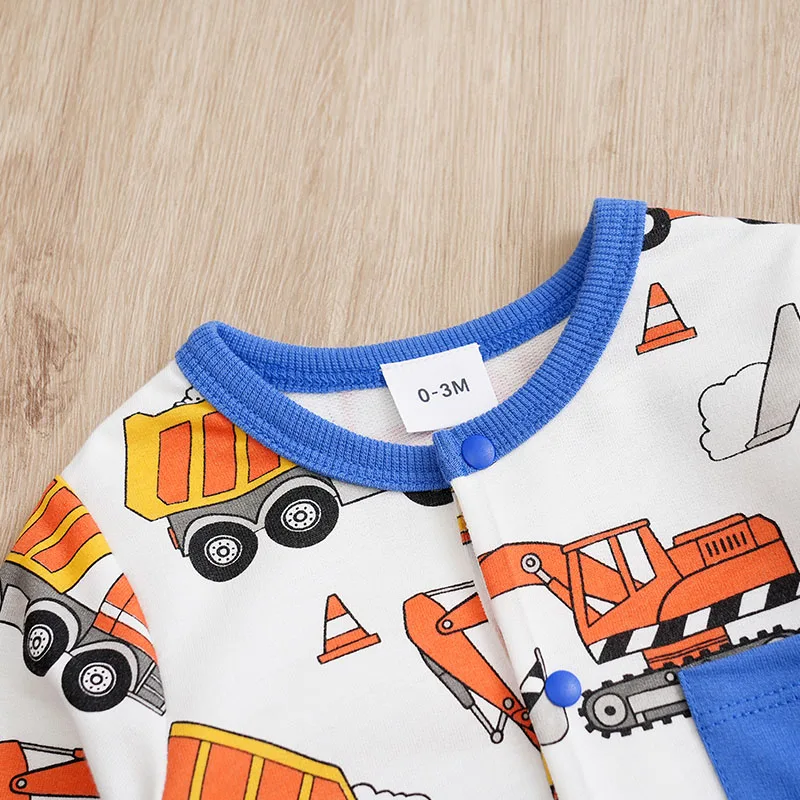 Body bebé manga larga coche azul estampado unisex - imagen 4