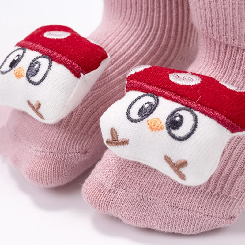 Calcetines antideslizantes para bebés y niños, muñecos de dibujos animados para las cuatro estaciones, calcetines de algodón peinado para recién nacidos, calcetines de suelo para interiores y hogares - imagen 3