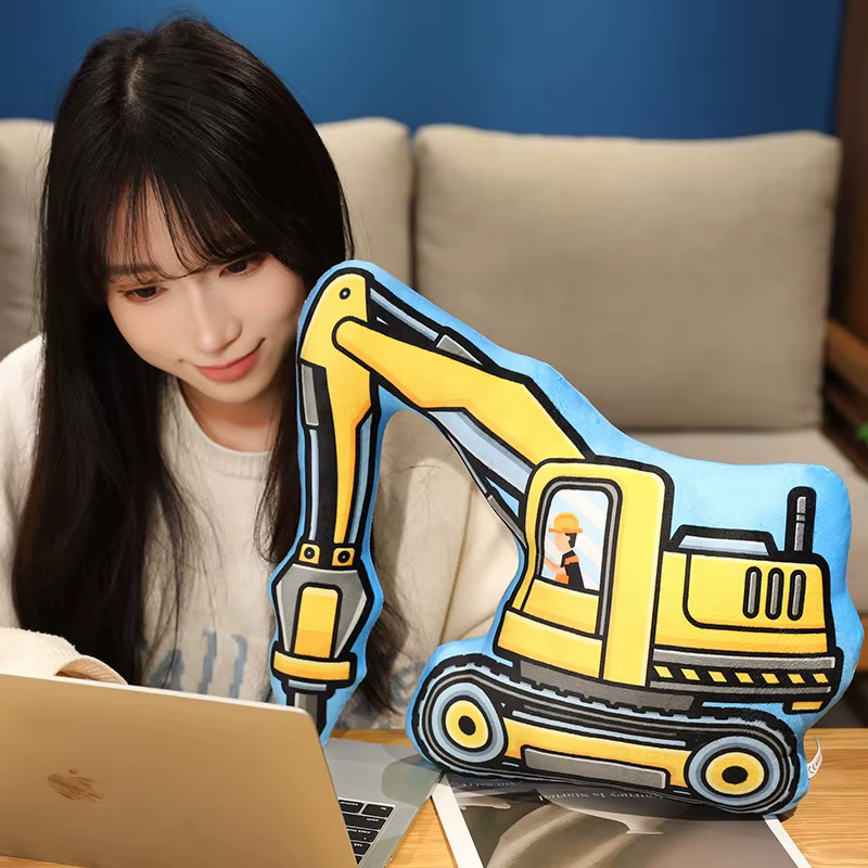Peluche bulldozer excavadora – Juguete construcción suave para niños