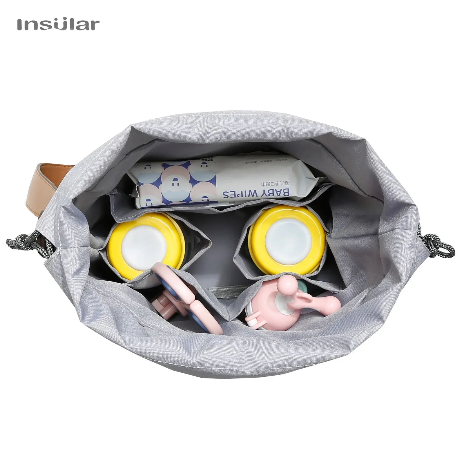 Bolsa de mano para pañales Insular, bolsa grande de viaje para pañales con diseño colgante para cochecito, bolsa de lactancia multifunción para bebés para mamá y papá - imagen 5