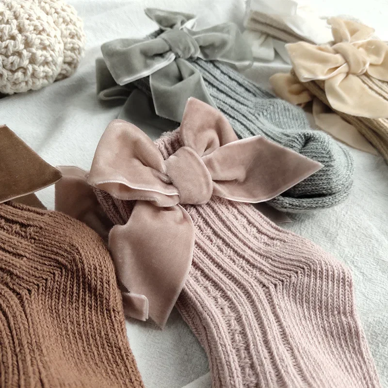 Calcetines largos de lana merino con lazo para bebé – Suaves y cálidos - imagen 5