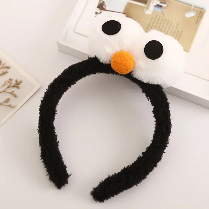 Diadema de felpa divertida con ojos grandes, diadema para lavado de cara de dibujos animados, accesorios para el cabello para niñas y niños - imagen 5