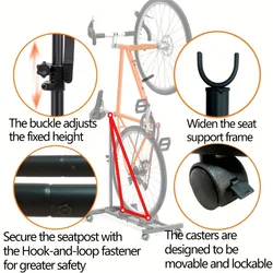 Soporte vertical para bicicleta – Almacenamiento regulable interior