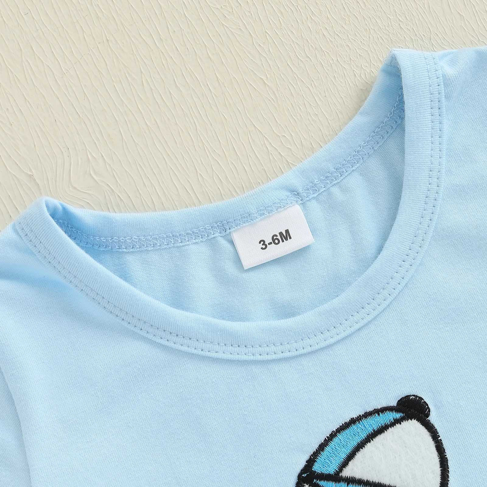 VISgogo-Conjunto de verano para bebé de 1 a 4 años, camiseta de manga corta con cuello redondo y pantalones cortos a rayas, conjunto de 2 uds. - imagen 5