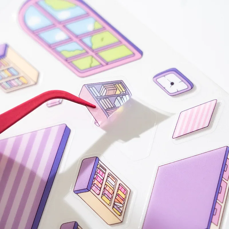 Pegatinas 3D DIY de dibujos animados para bebés y niños, decoración de paisajismo, escena realista para mascotas, pegado de apilamiento, pegatina estética para fiesta - imagen 3