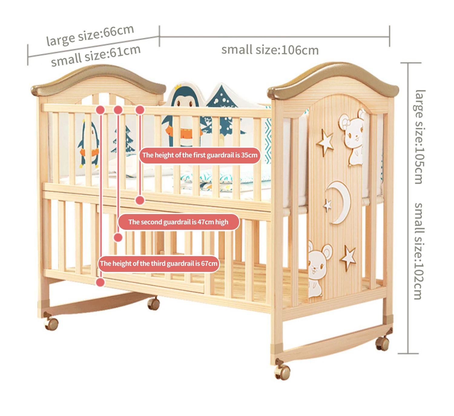 Cuna Para Bebes de alta calidad, cama Para bebé recién nacido, cuna de madera maciza Para niños