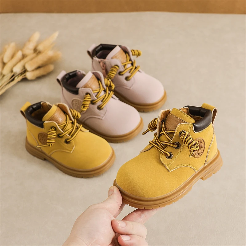Botas de nieve para niñas, zapatos informales para niños, suela suave antideslizante, botines para exteriores, zapatos para niños pequeños, Otoño Invierno