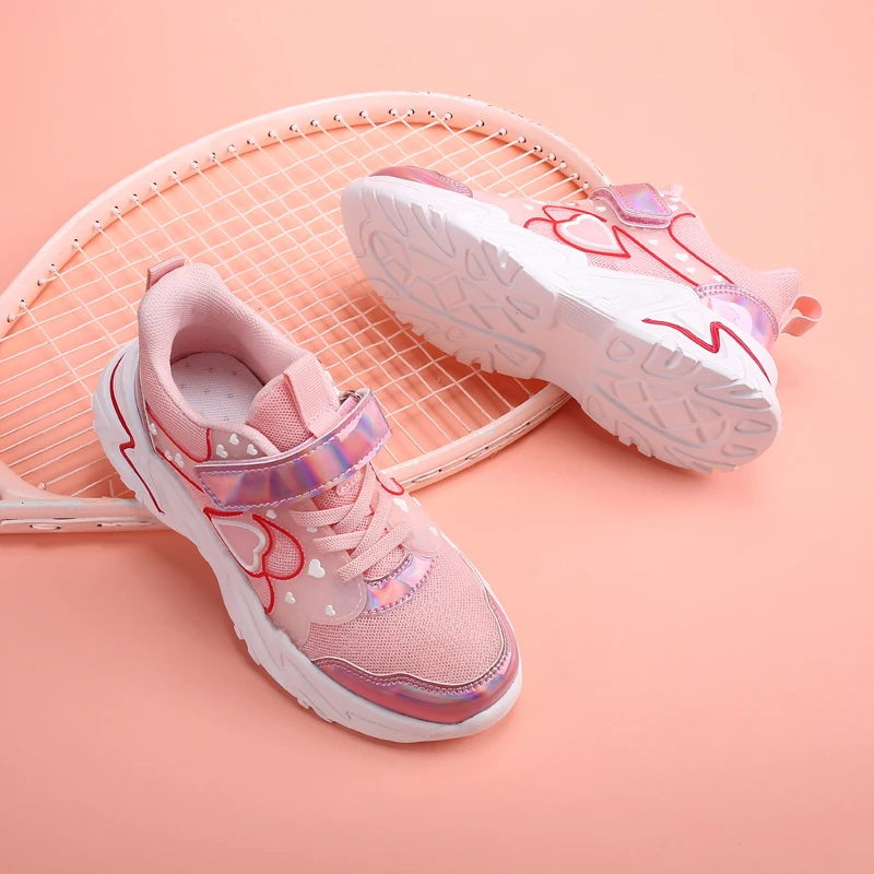 Primavera otoño niños zapatillas de deporte PU niñas elegante malla Casual ligero niños antideslizante calzado deportivo moda transpirable zapatos para correr - imagen 5