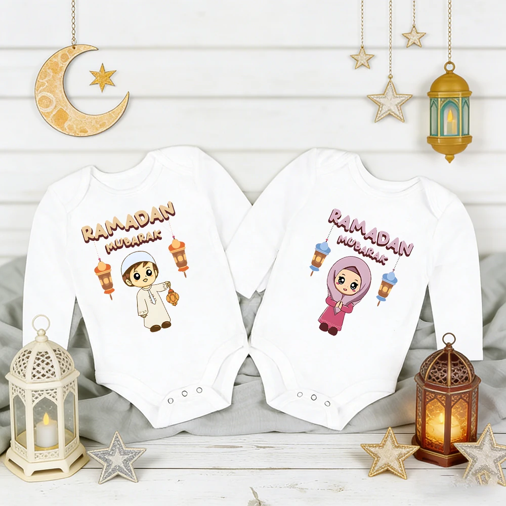 Mameluco de bebé Ramadán Mubarak, regalos musulmanes, mono infantil de Ramadán para niños pequeños, peleles islámicos bonitos para bebés, ropa infantil musulmana