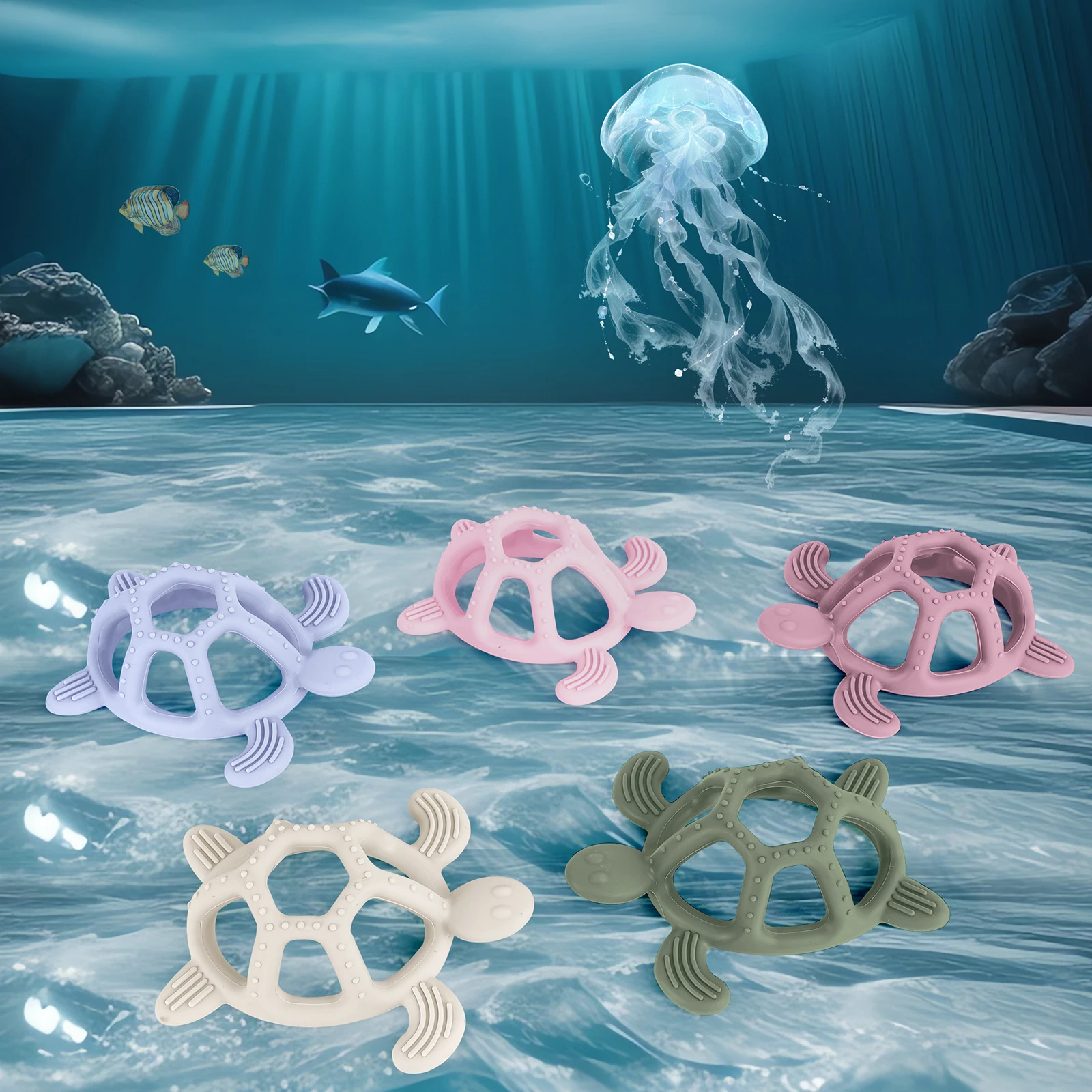 TYRY.HU 2-3 Uds. Mordedores de animales de dibujos animados regalo tortuga de silicona de calidad alimentaria juguetes de dentición DIY para varilla de dientes - imagen 2