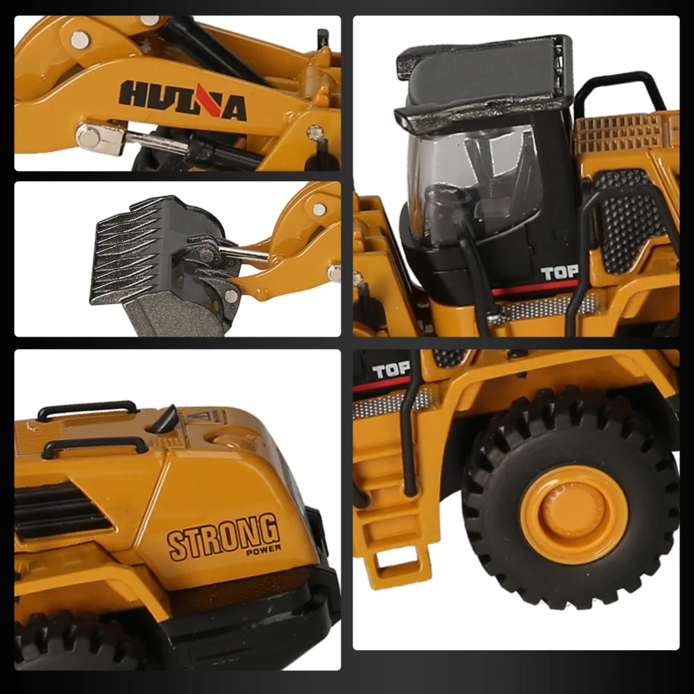 HUINA Excavadora de Juguete 1:60 – Camión Volquete y Bulldozer - imagen 5