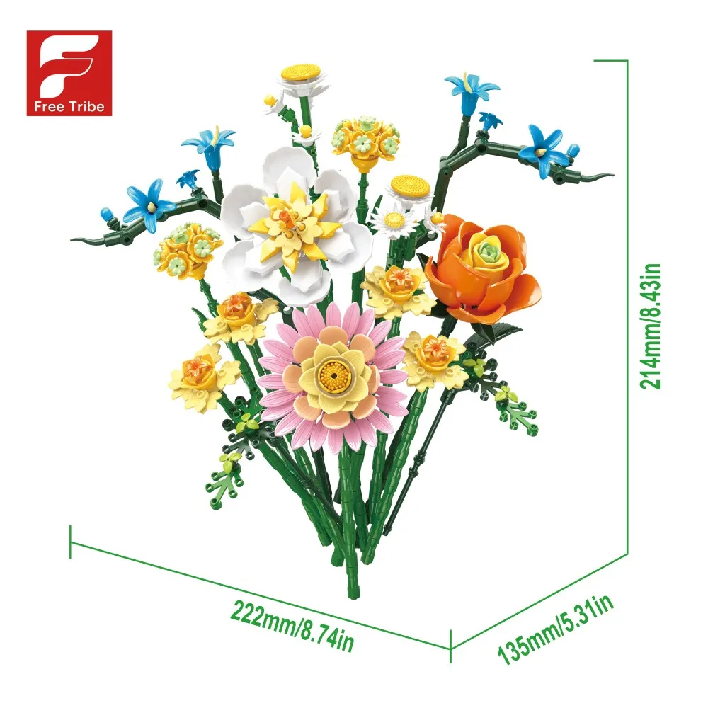 Bloques de construcción florales: ramo rosas para niños - imagen 2