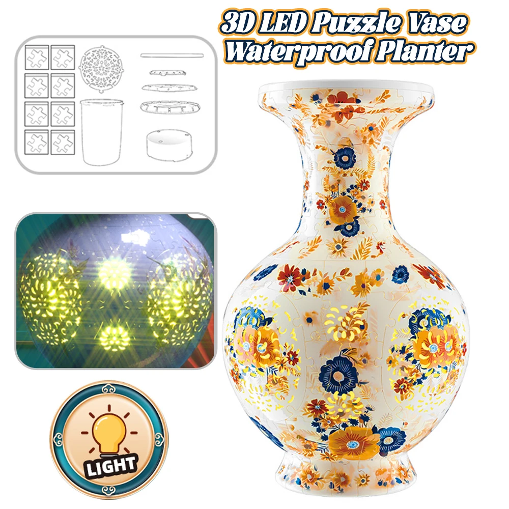 Rompecabezas 3D Florero de porcelana para manualidades DIY - imagen 4