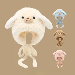 Cagoule de dessin animé mignon, chapeau coupe-vent résistant au froid, pull chaud et épais, casquette de Protection des oreilles pour enfants