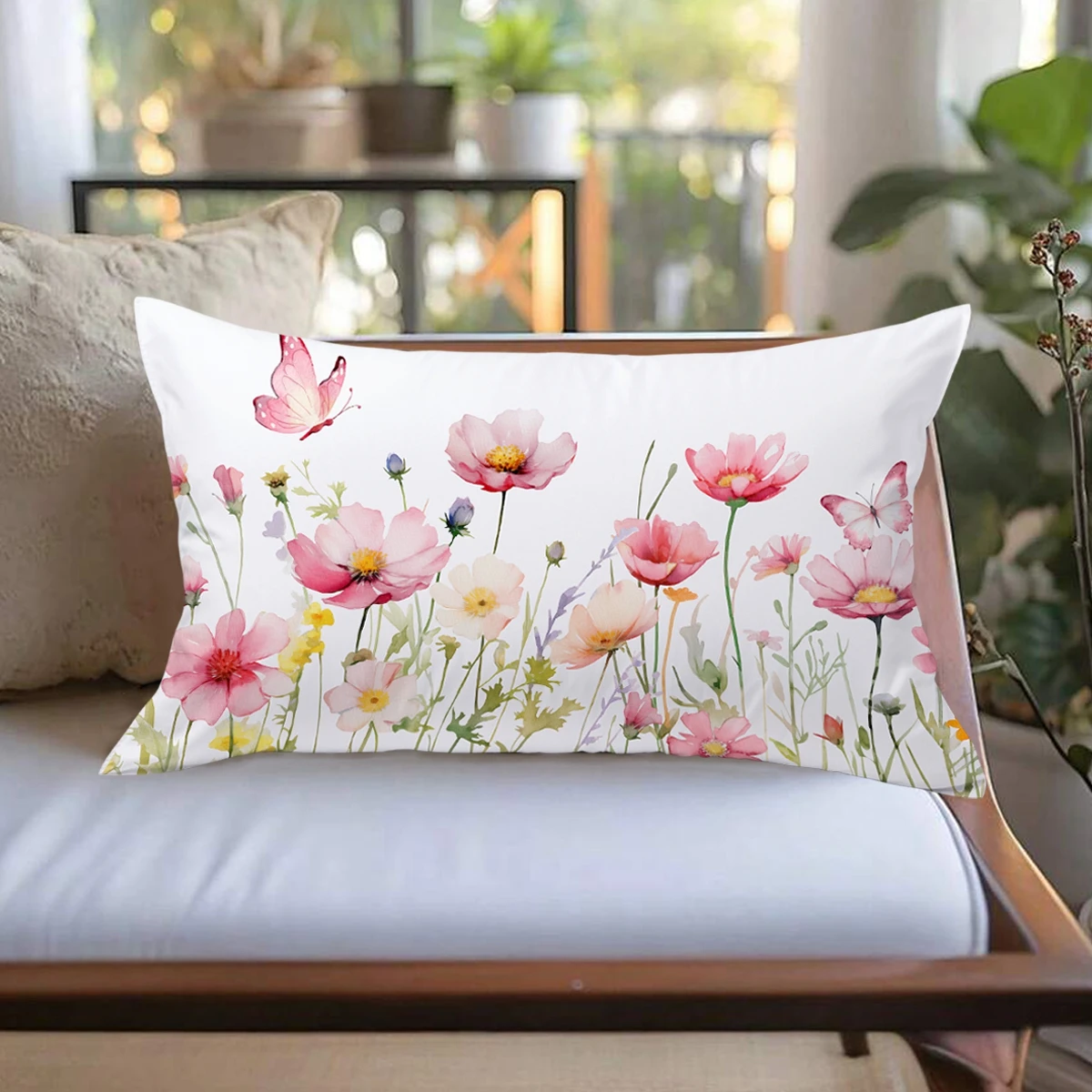 50*30 cm gran oferta flores silvestres mariposa plantas cama funda de almohada viaje dormitorio funda de almohada rectángulo pequeñas fundas de almohada - imagen 4