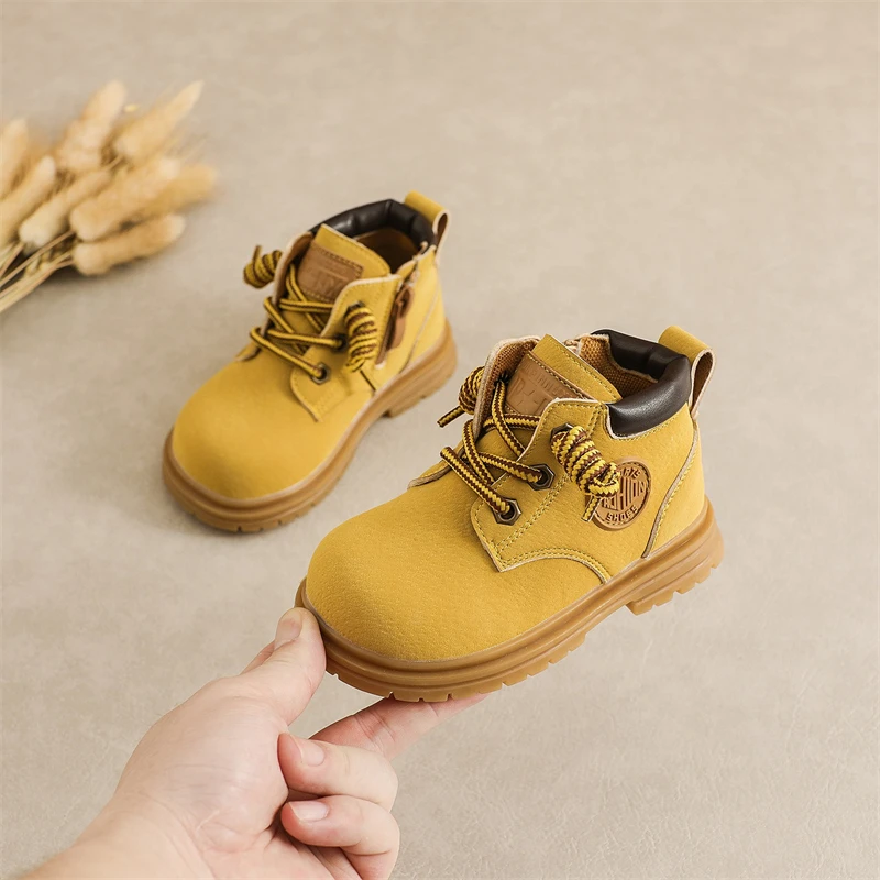 Botas de nieve para niñas, zapatos informales para niños, suela suave antideslizante, botines para exteriores, zapatos para niños pequeños, Otoño Invierno - imagen 3