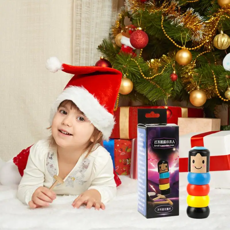 Interesante juguete de madera 2019 El pequeño hombre de madera que no puede golpear - imagen 2