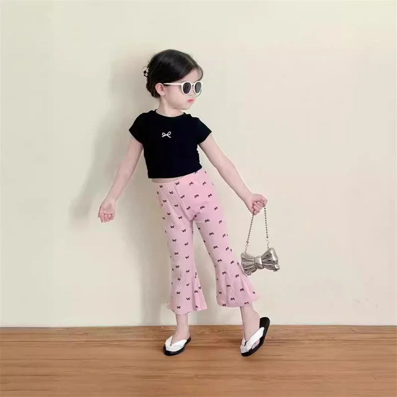 Conjunto bebé niña verano camiseta con lazo y pantalón corto - imagen 4