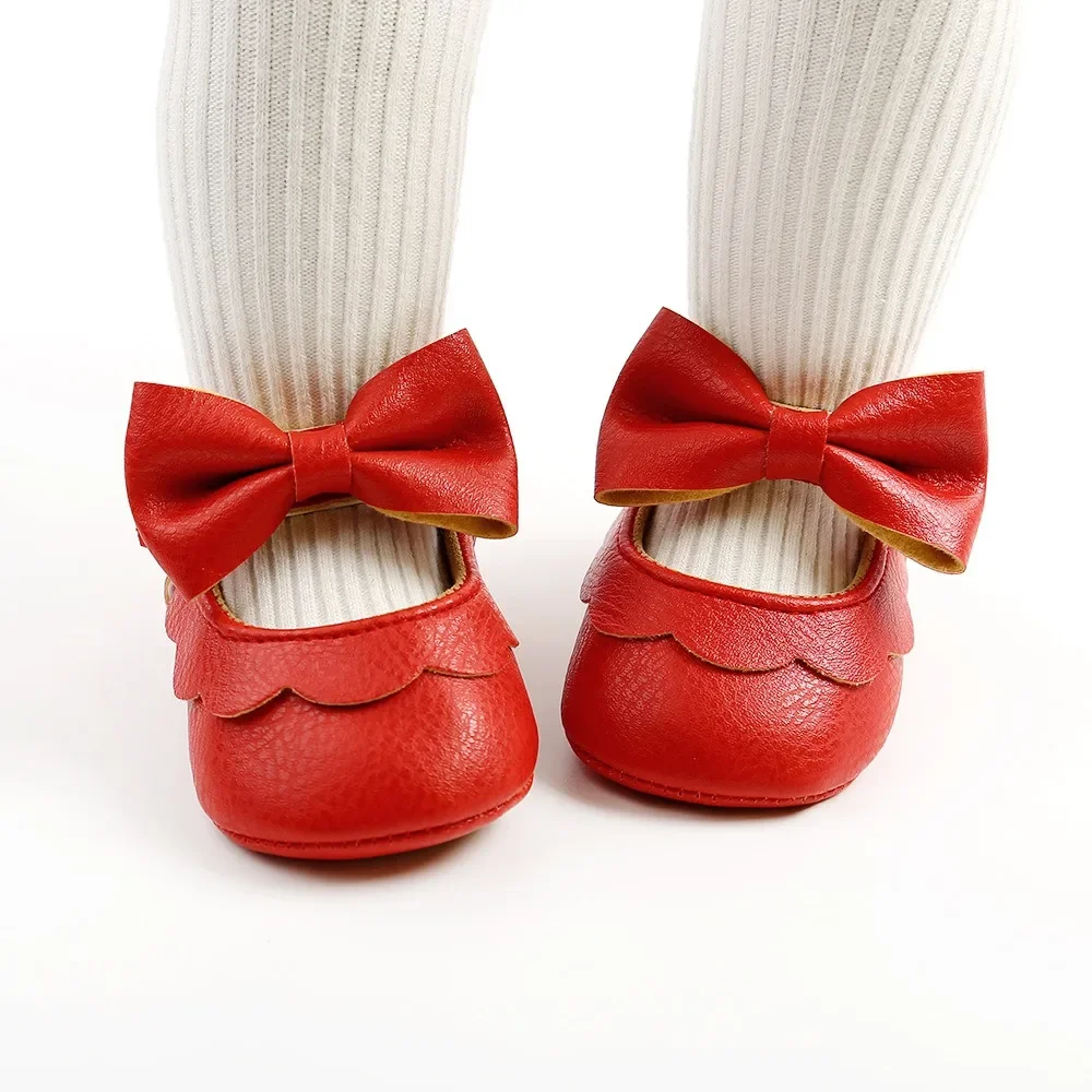 Newbron Zapatos primeros pasos para bebé de suela blanda con lazo - imagen 5