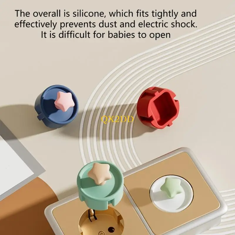 QX2D 1 ud./10 Uds. Tapa enchufe eléctrico silicona suave multicolor tapa salida seguridad para niños protectores - imagen 3