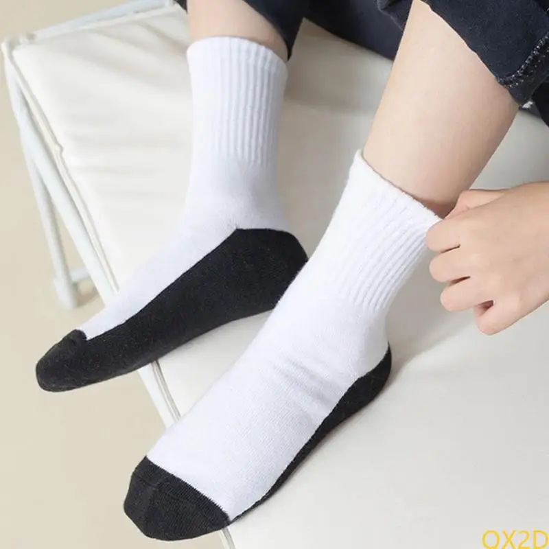 QX2D SOCKS NIÑOS SOBLES MEDIO BIÑOS ESTUDIANTES Spring Autumn Estudiantes Algodón algodón en calcetería en calcetines - imagen 5