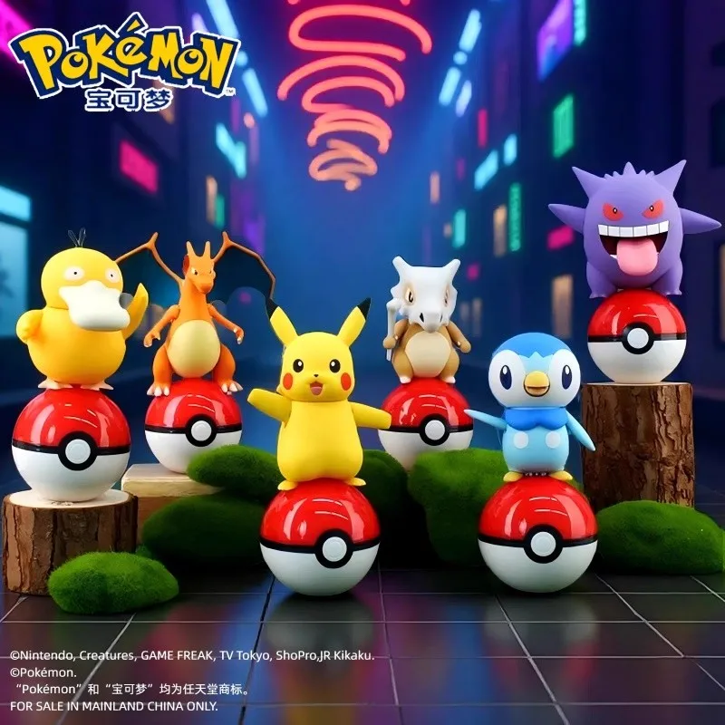 ZCtoys originales Pokemon Pull Tab serie juguetes Pikachu Piplup Gengar Snorlax Scorbunny Mimikyu Ction figura juguetes para niños regalo - imagen 2