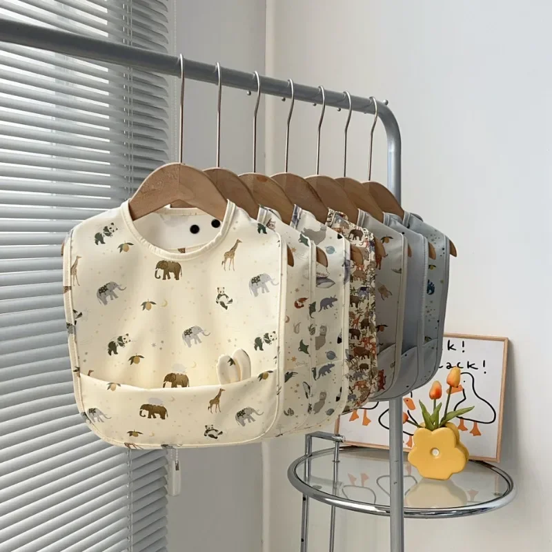 Babero impermeable de dibujos animados para bebé, toalla de baba de alimentación para niños, Baberos suaves y cómodos ajustables para bebés, paños para eructar - imagen 2