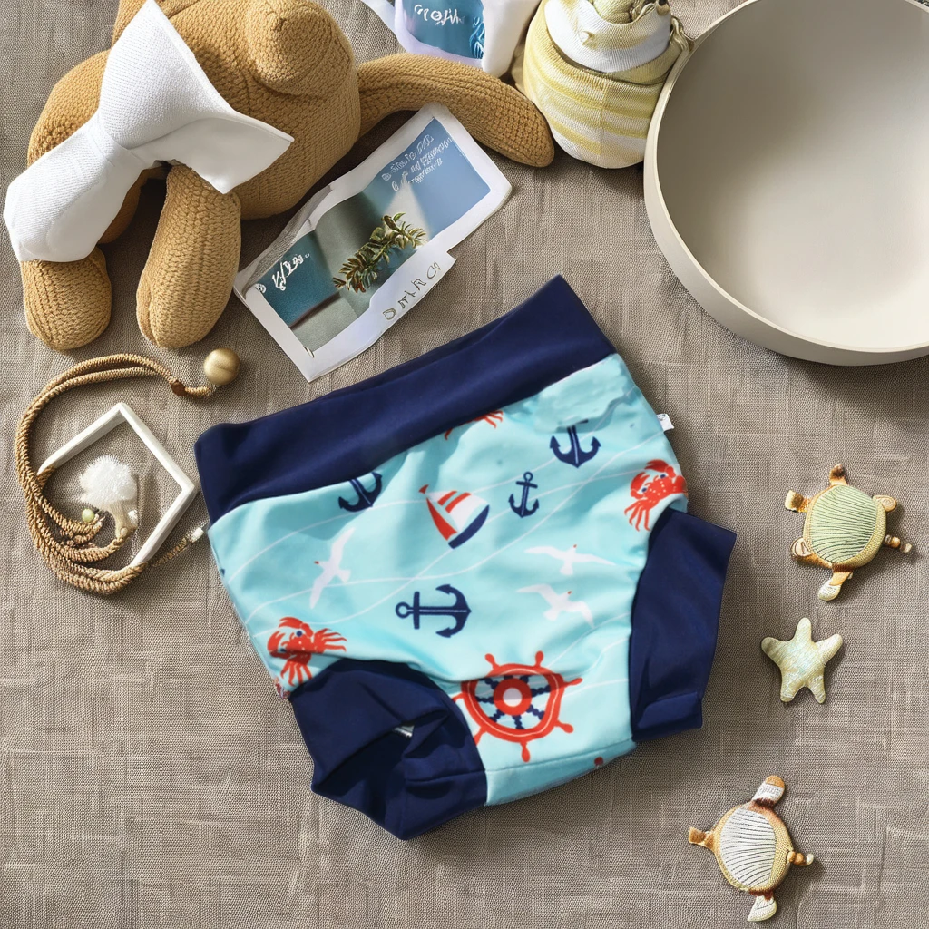 Eezkoala-pañal de natación a prueba de fugas para bebé recién nacido, pañales de baño de cintura alta, lavables, a prueba de sol, ropa de baño para bebé, pañales de tela