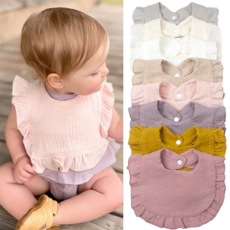 Baberos de alimentación de algodón para bebé, bufanda de Saliva en forma de U, delantal a prueba de desorden para comer infantil, Baberos babeantes para el cuidado de los niños, Baberos bata de comedor para niñas - imagen 2