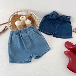 Pantalones vaqueros cortos bebé con bolsillo – verano suave