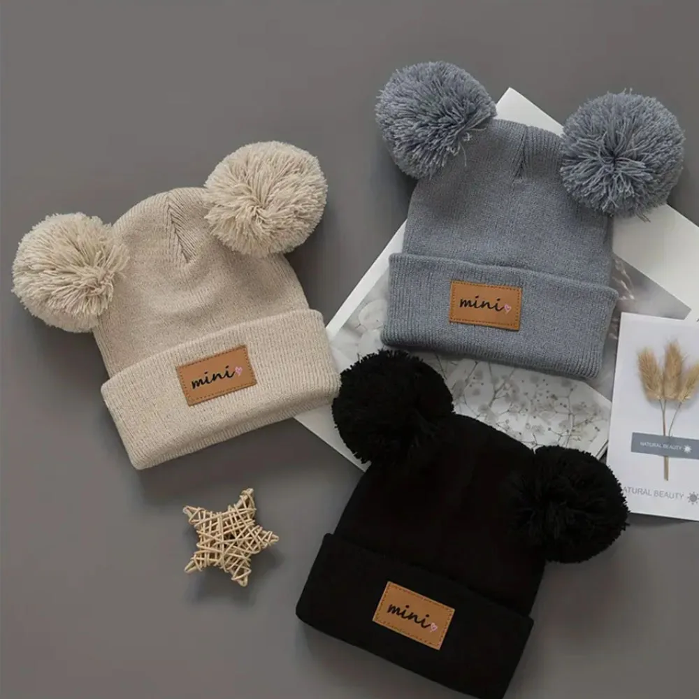 Gorro de punto acrílico suave para 0-3 años: gorro cálido, elástico, ligero y transpirable para actividades al aire libre de otoño/invierno - imagen 5