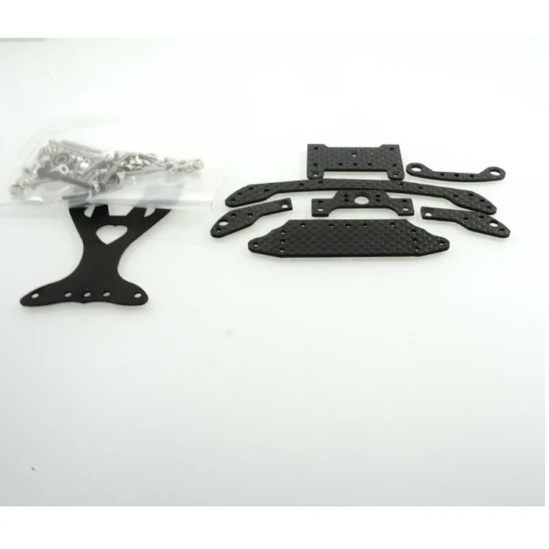 Mini 4wd karbon pivot seti salıncak balık araba parçaları MS şasi tam kaporta karbon arka tam fren geniş fren ayarı - imagen 5