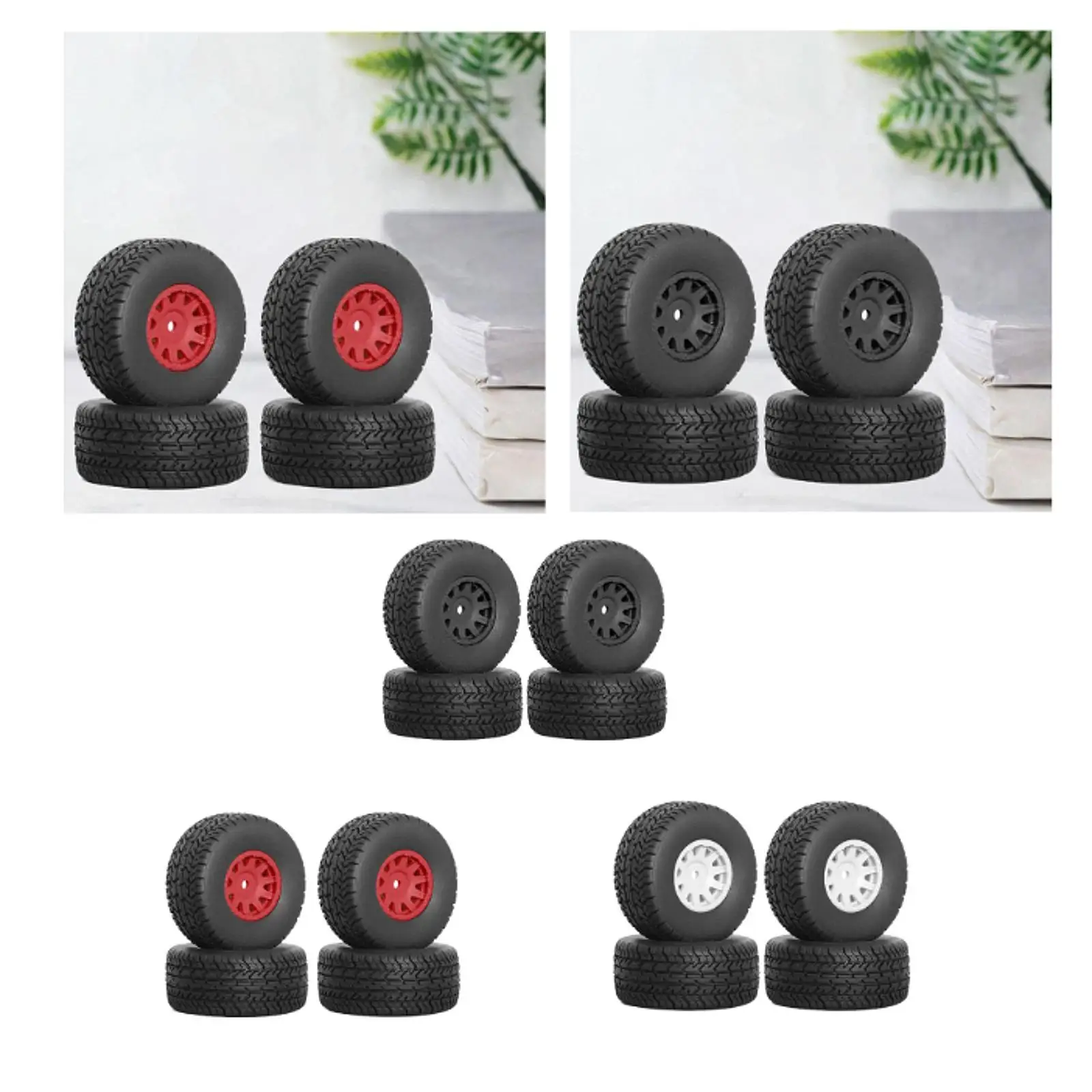4 Pieces RC Crawler Car Tires Replacement for Ara550116 1/14 RC Crawler Car