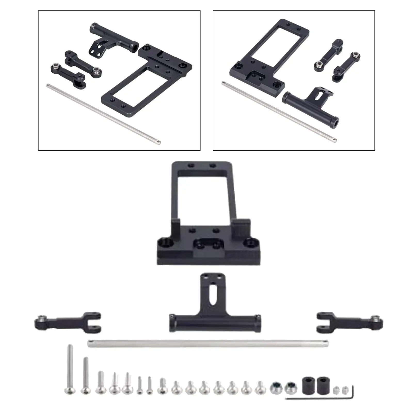 Bta Servo Mount with Full Hydraulic Steering Cylinder Kit RC Car Repair Kit for 1/10 RC Crawler Wraith RC Car Accessories