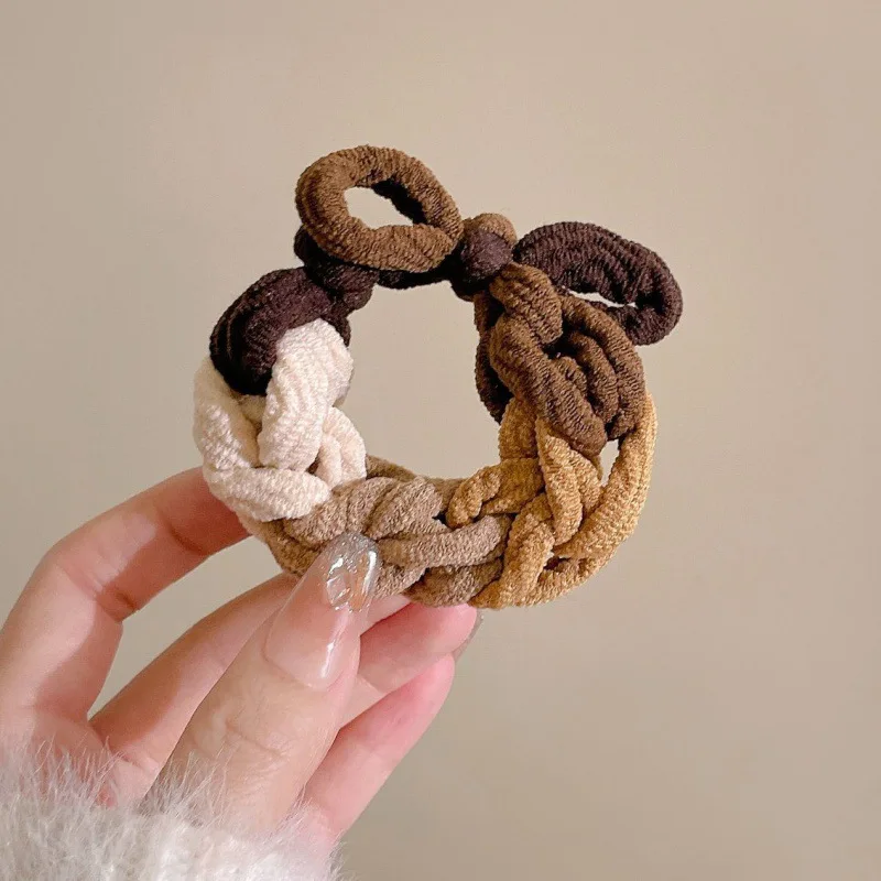 Cuerda para el cabello con cola de caballo, banda para el cabello trenzada de colores, cuerda para la cabeza para mujer, nueva cabeza de lazo de alta gama, banda de goma, alta elasticidad - imagen 2