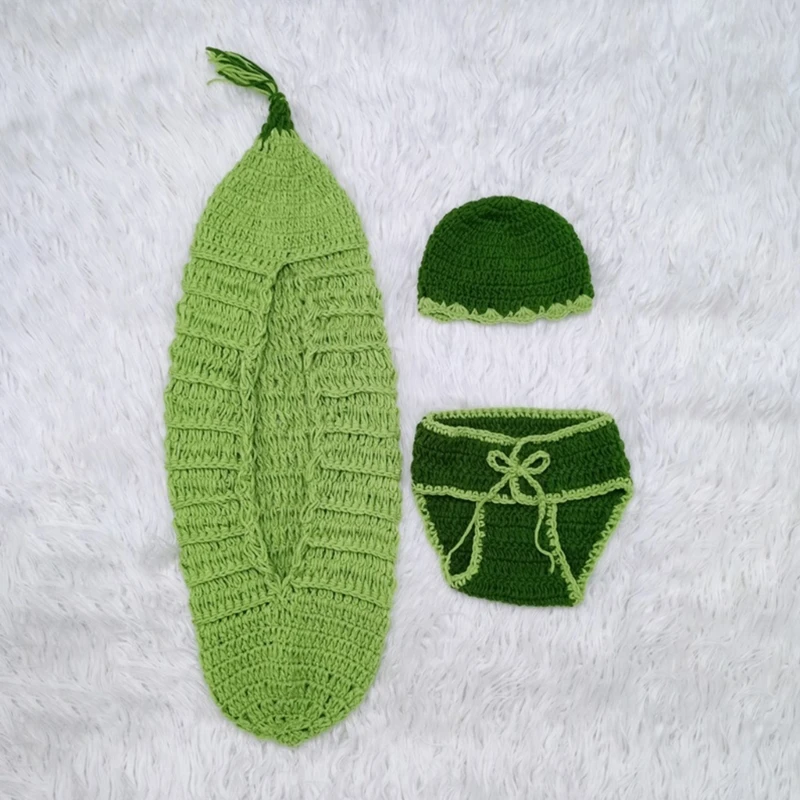 Traje de fotografía de punto de ganchillo para bebé recién nacido, Pelele de sesión de fotos + conjunto de sombrero, accesorios de fotografía para recién nacidos, accesorios de atuendo - imagen 5