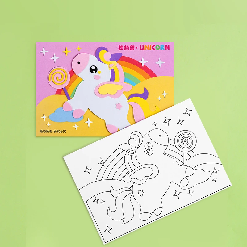 12 unids/set de pegatinas 3D EVA para niños, pegatinas educativas hechas a mano para niños y niñas de guardería, manualidades de papel, Kit de Material DIY, juguete - imagen 3