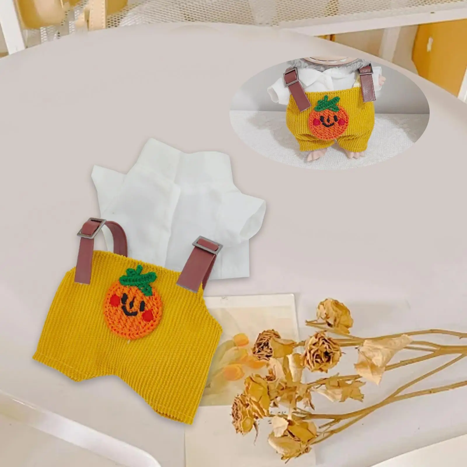 Pumpkin overalls set
