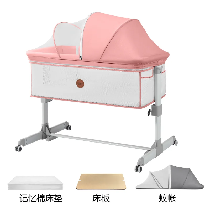 Cama de empalme para bebé, cuna multifuncional, cama bb, cama de empalme para recién nacido, cuna portátil móvil plegable - imagen 5