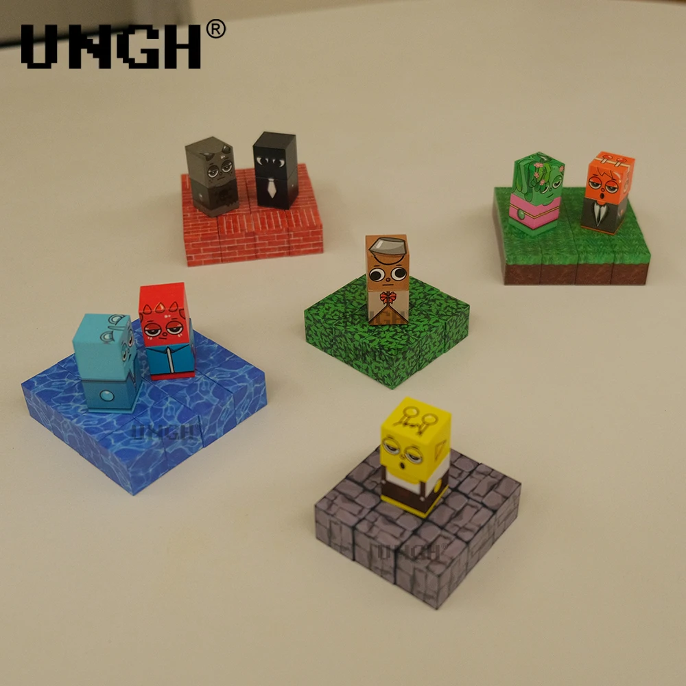 Figuras de bloques magnéticos UNGH, muñeco de hombre, bloque de construcción, rompecabezas magnético, juego de construcción de juguetes, construcción de vástago, juguetes educativos DIY, regalos - imagen 4
