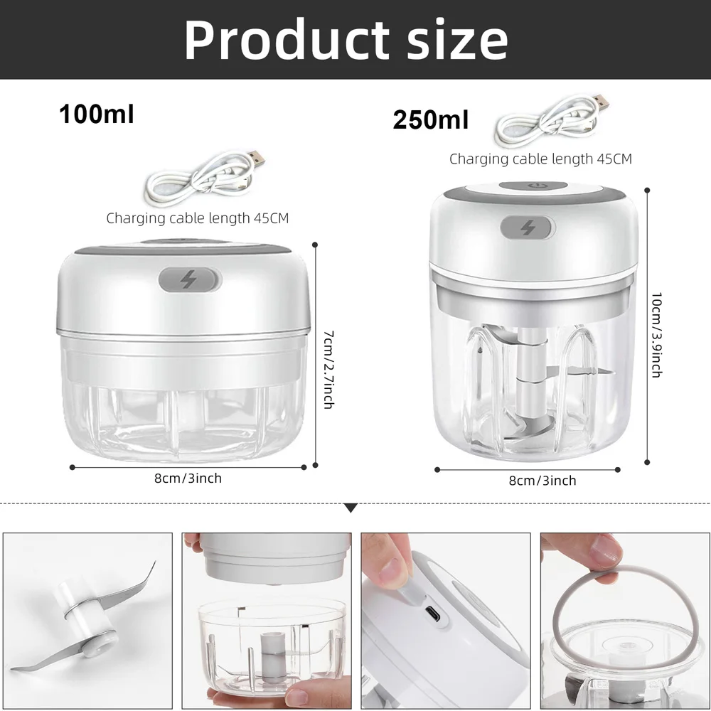 Electric Kitchen Food Chopper Mini Food Supplement Machine Usb Portable Meat Grinder Vegetable Chopper For Baby Food Gadgets - imagen 3