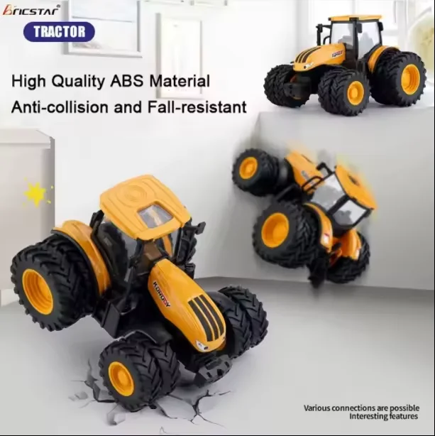 Tractor de inercia para niños, coche de granja, camión de transporte, carretilla elevadora, modelo de coche de bebé, juguete de ingeniería, juguetes educativos para niños, 1/24 - imagen 3