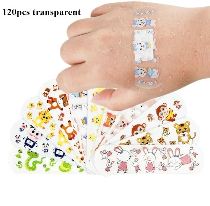 120 unids/set 100 unids/set tirita de dibujos animados yesos para niños vendaje para heridas lindo vendaje adhesivo de primeros auxilios cinta parche