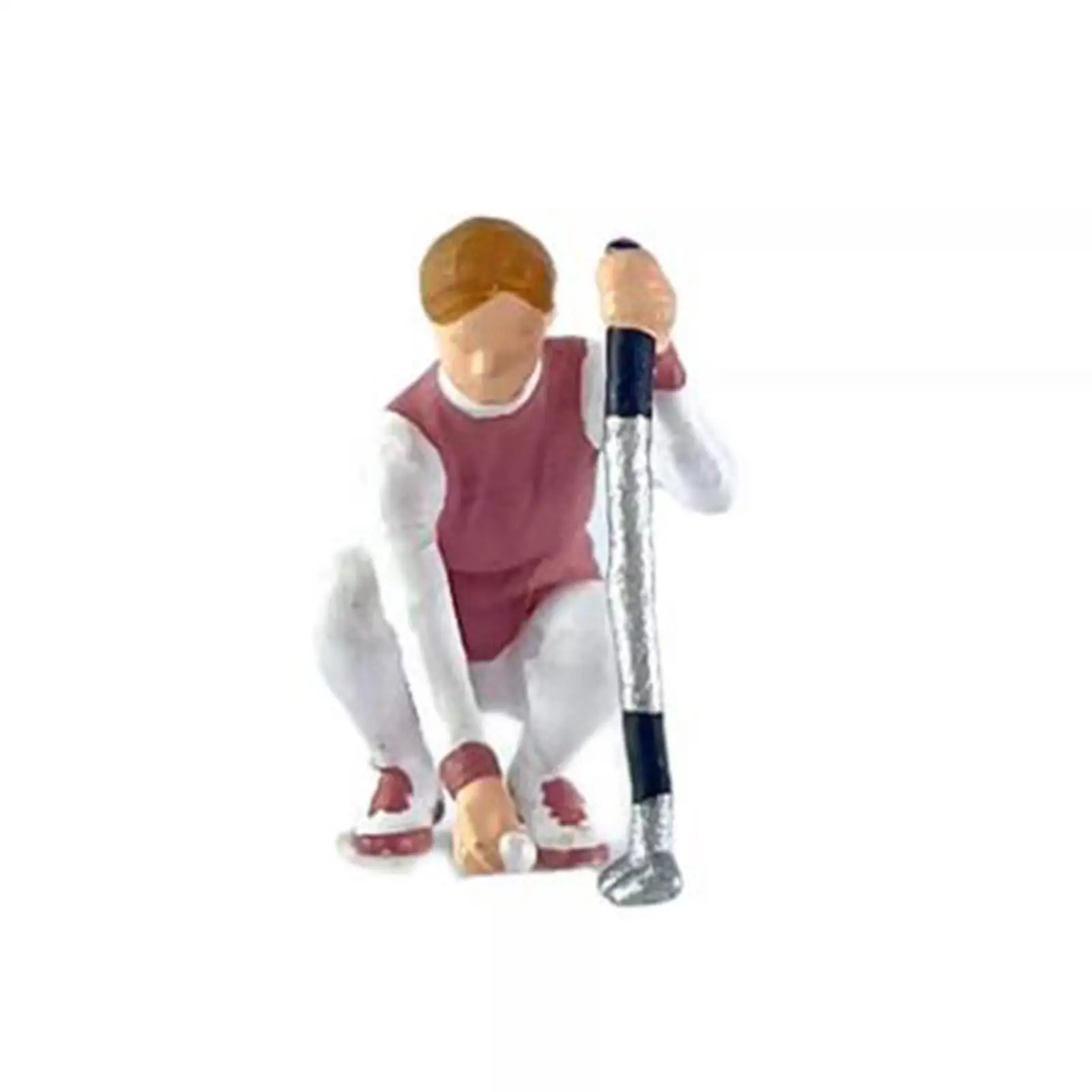 4 Pieces 1:64 Hand Painted People Figures Tiny People Model Miniature Diorama Golfer Figure for Miniature Scene Ornament