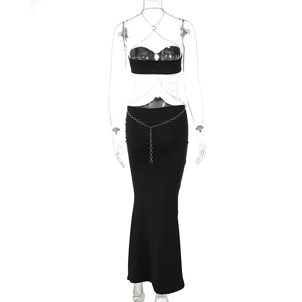 Vestido negro sin tirantes para sesión de fotos de bebé - imagen 5