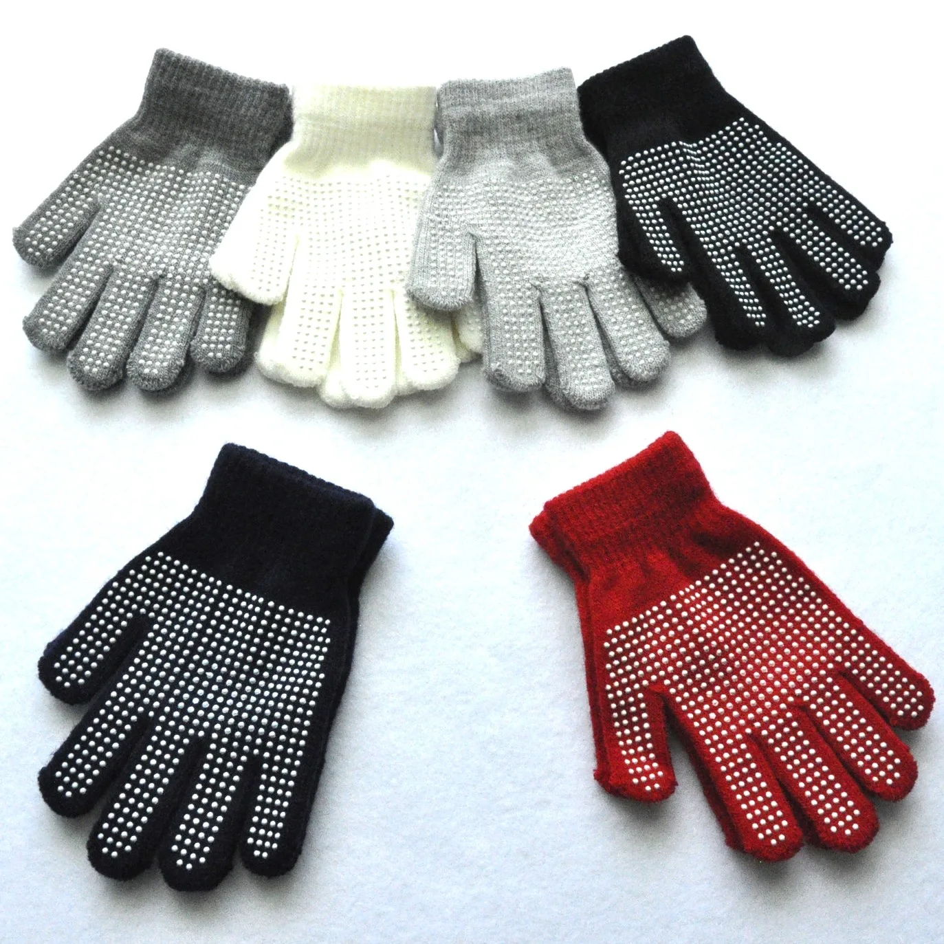 Neue 5-11y Jungen Mädchen Anti-Rutsch-Winter gestrickte warme Handschuhe für Kinder Student Voll finger Fäustlinge Outdoor-Radsport Ski handschuhe - imagen 2