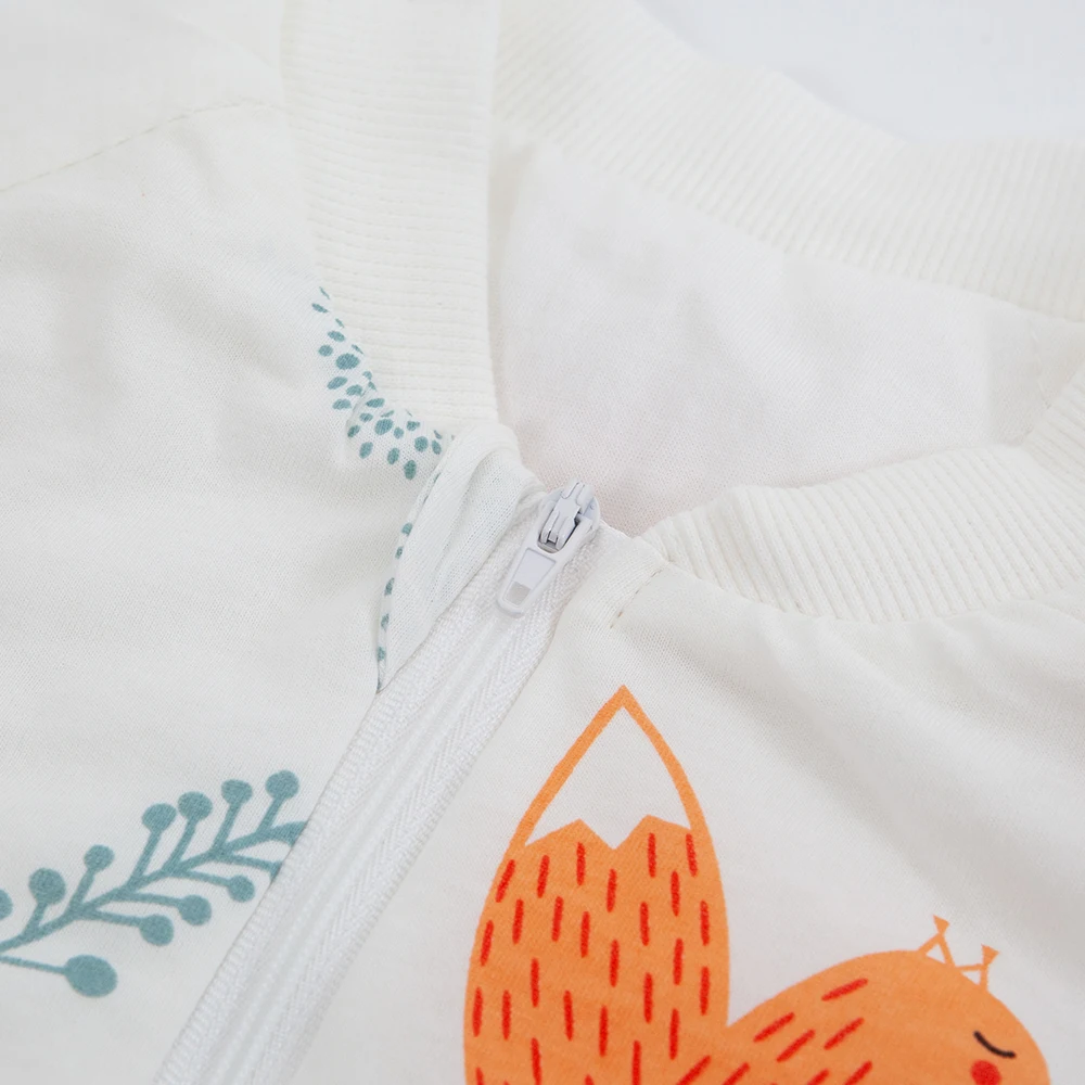 Saco de dormir para bebé, saco de dormir con estampado de ardilla de dibujos animados, saco de dormir fino de algodón suave para primavera, ropa de casa para niños 1,5 Tog - imagen 4